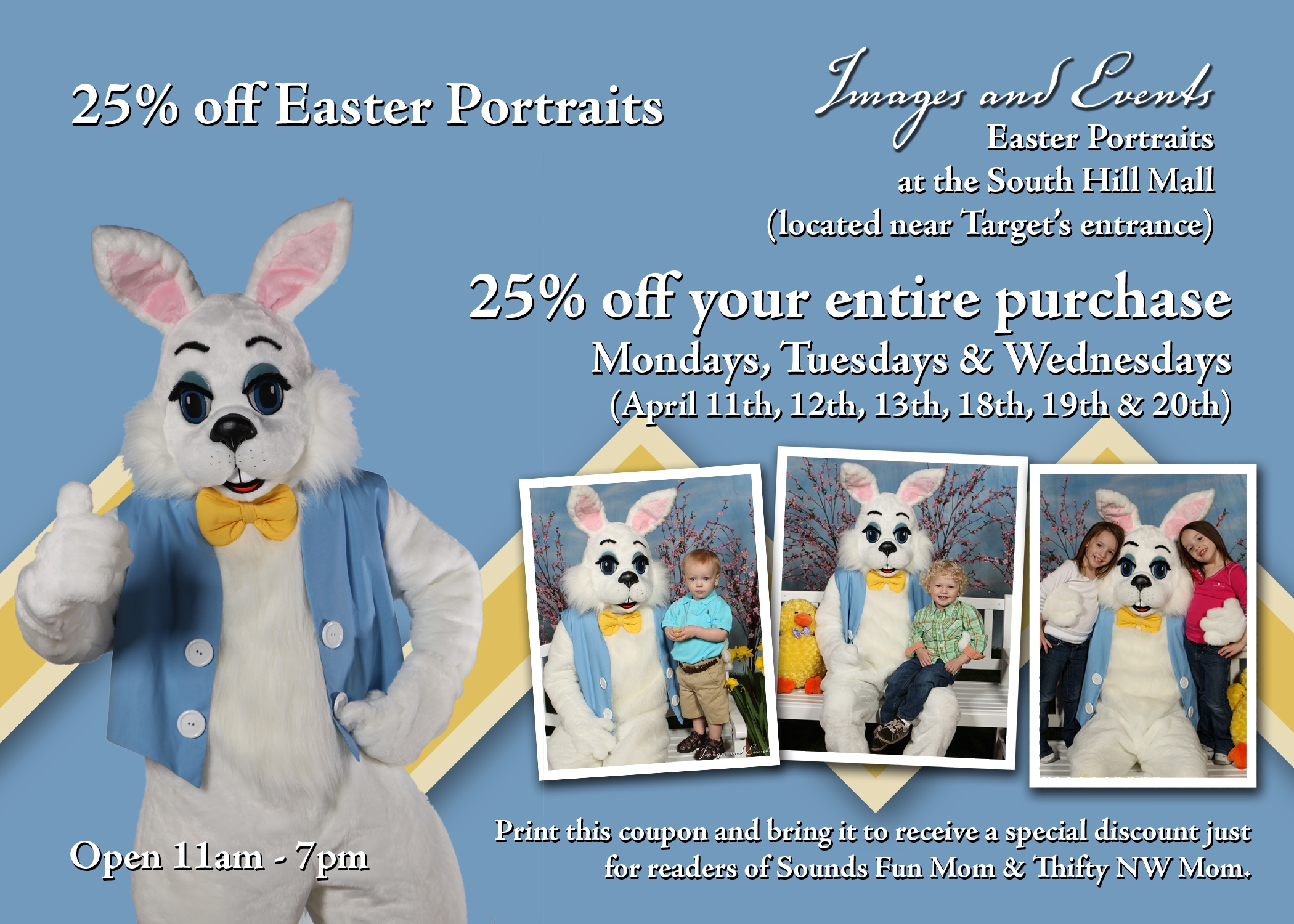 25 off Easter Portraits at South Hill Mall Tuesday & Wednesday