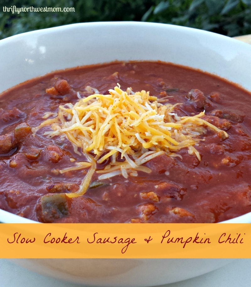 slow cooker sausage and pumpkin chili