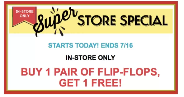 Old Navy Flip Flops – Buy 1 Get 1 Free through 7/16