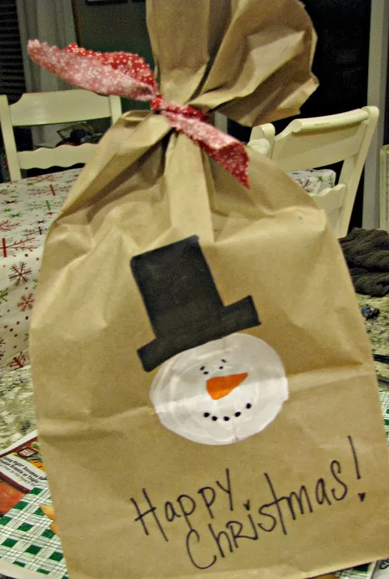 Snowman in a Bag Kit out of Paper Bag