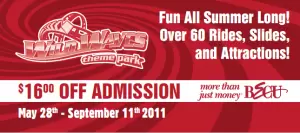 Wild Waves – $16 Off Printable Coupon = $23.99 Tickets or Season Pass Discounts