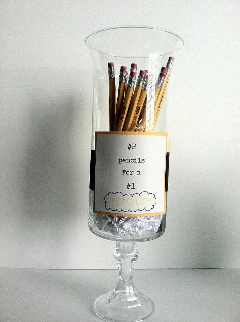 Teacher Gift: Pedestal Vase with Pencils