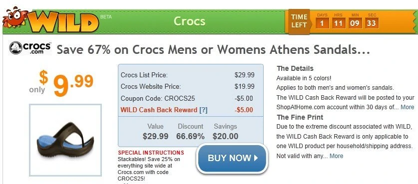 Shop At Home Wild Deal: Crocs Athen’s Sandals for $9.99 Shipped!