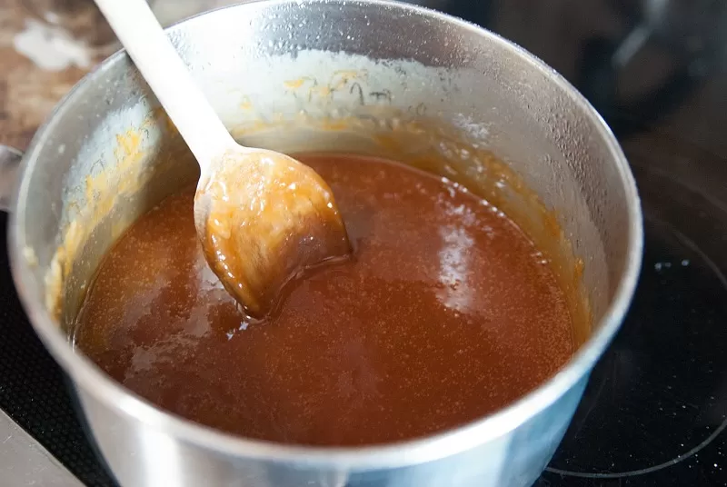 Homemade Caramel Sauce on the Stove