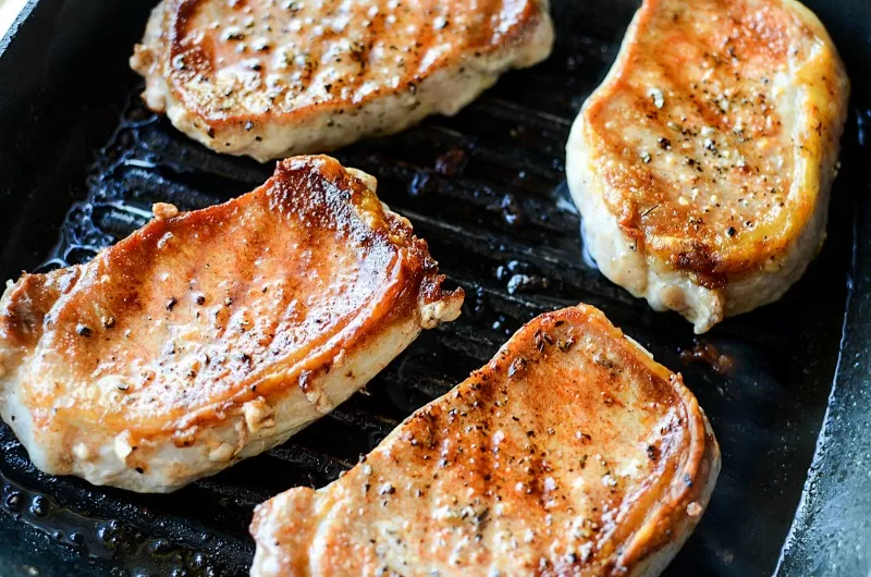 Honey Spice Glazed Pork Chops Cooking