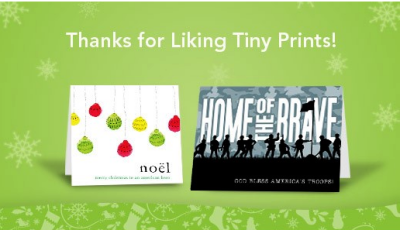 Tiny Prints Offers – 25% OFF, $0.99 Thanksgiving Cards, FREE Cards for our Troops and More!