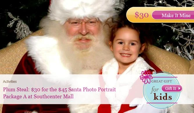 PlumDistrict.com Santa Photo Portrait Package and other Santa Portrait Opportunities