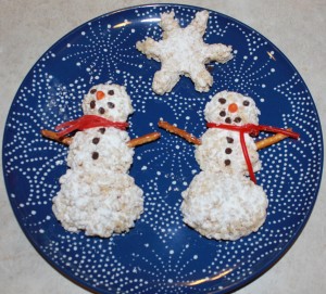 Snowman Rice Krispie Treats