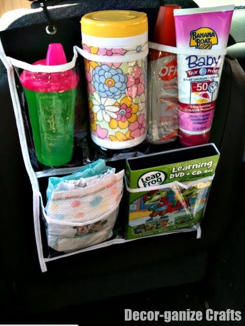 shoe organizer turned car caddy