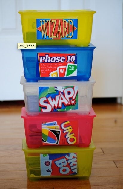 containers to store games