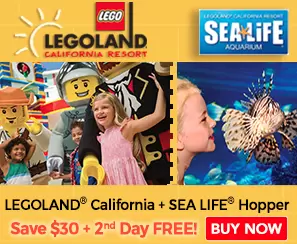 25% OFF LEGOLAND California Ticket with Optional 2nd-Day-Free at SEA LIFE  Aquarium