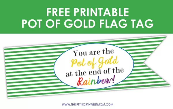 Free Printable St Patricks Day Pot of Gold Tag