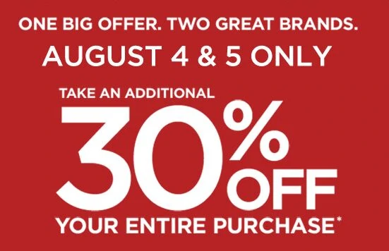 Gap Outlet & Banana Republic Outlet – 30% off Your Purchase – August 4th & 5th