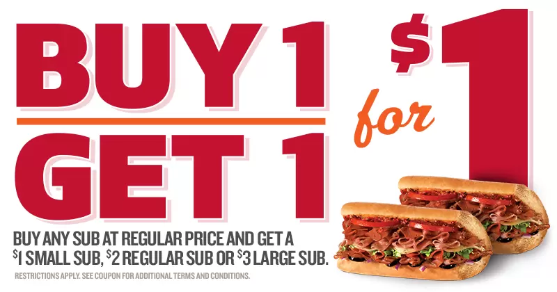 Quiznos Coupon – BOGO Sub For $1!