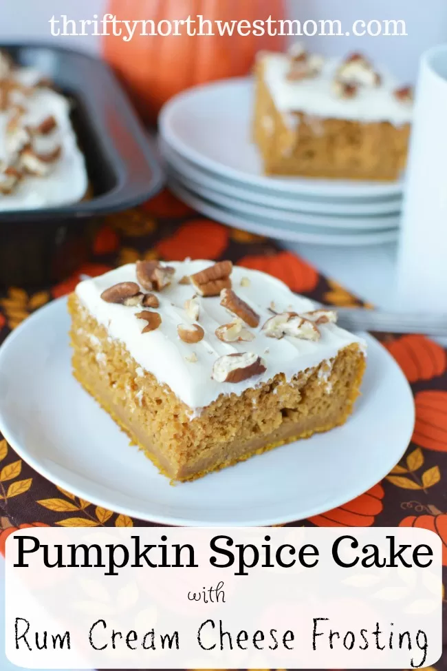 Pumpkin Spice Cake with Rum Cream Cheese Frosting