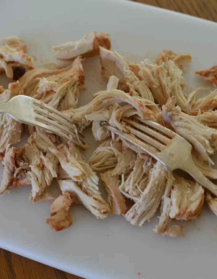 Shredding Chicken for Chicken Tortilla Soup