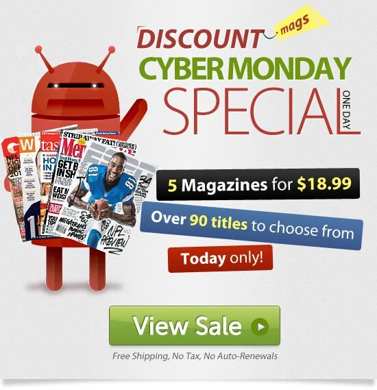 Cyber Monday Magazine Deals – 5 Magazines For $3.79 Ea!