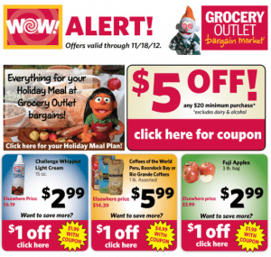 Grocery Outlet Coupons - $5 off $20 purchase - Thrifty NW Mom