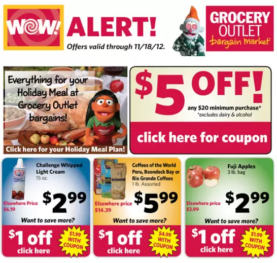 Grocery Outlet Coupons – $5 off $20 purchase