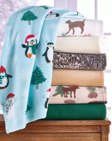 Printed & Solid Fleece Blankets $9 Shipped From Blair