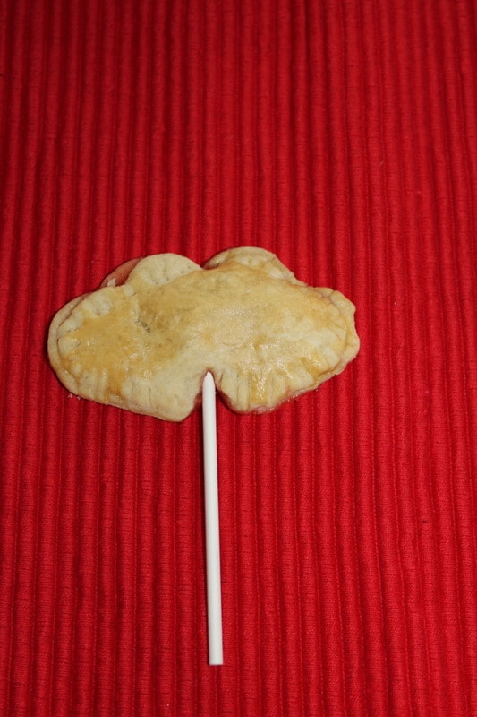 fruit filled nutella mini pies on a stick