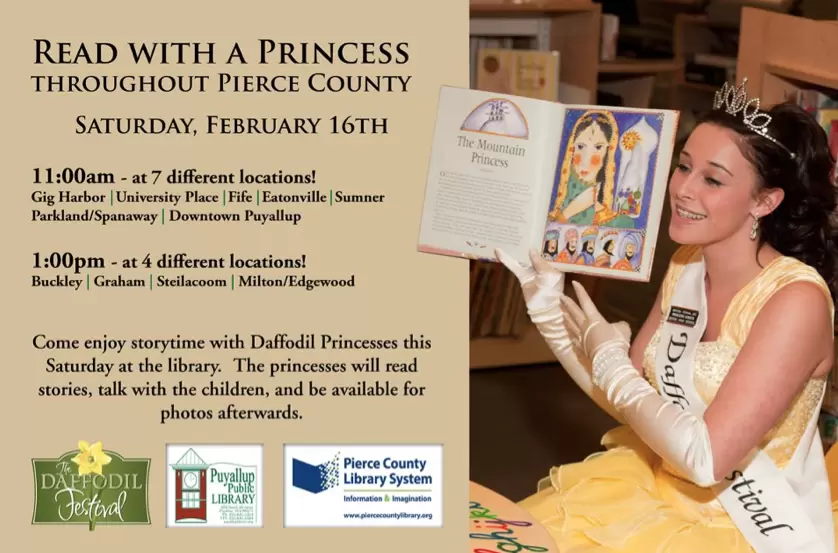 Read with a Daffodil Princess Event at Pierce County Libraries – Saturday February 16th