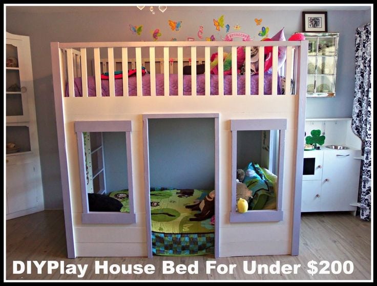 kids bed in closet