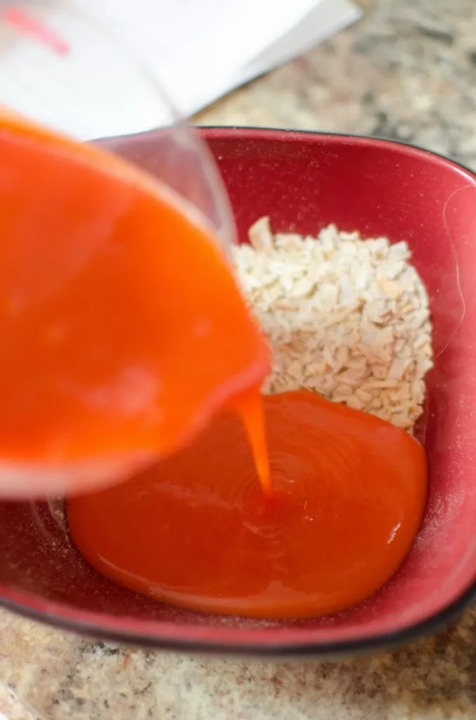 Mixing Ingredients for Apricot Pork Chops