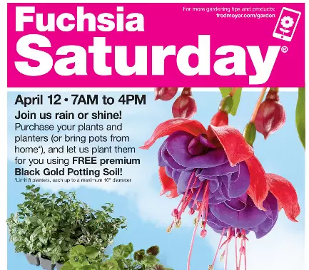 Fred Meyer Fuschia Event – Saturday April 12th