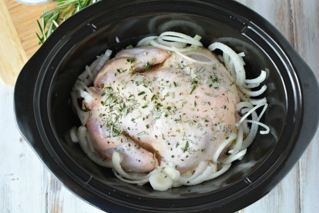 Whole Chicken Slow Cooker Recipe - Simple Way to Make Roasted Chicken - Thrifty NW Mom