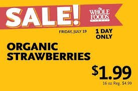Whole Foods One Day Sale Organic Strawberries $1.99/lb ! (Fri. 7/19)