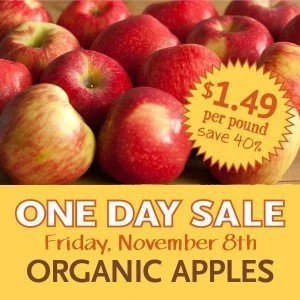Whole Foods One Day Sale – Organic Apples $1.49 /lb! (Fri. 11/8)