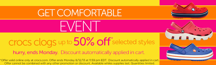 crocs 50 percent off