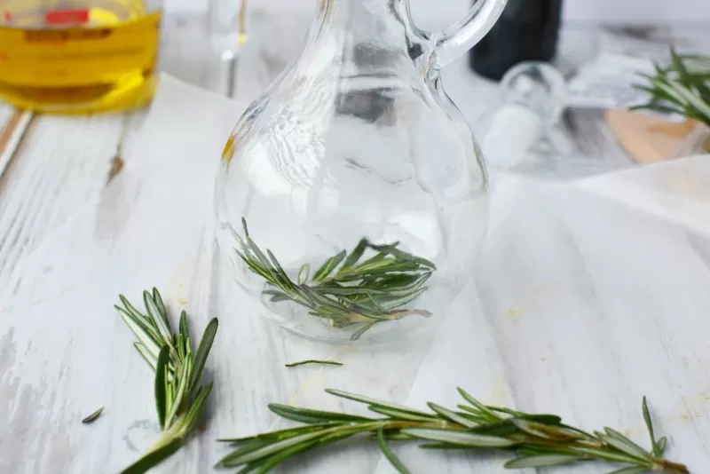 Rosemary inside the Olive Oil Cruet