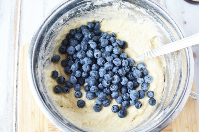 Add blueberries to Blueberry Coffee Cake Recipe