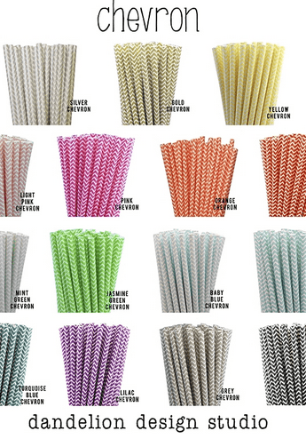 chevron and polka dot straws