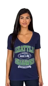 Authentic NFL Apparel Women's Seattle Seahawks Football Logo T-Shirt
