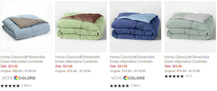 King, Queen or Twin Sized Alternative Down Comforters – $21.25 (Great Price!!)