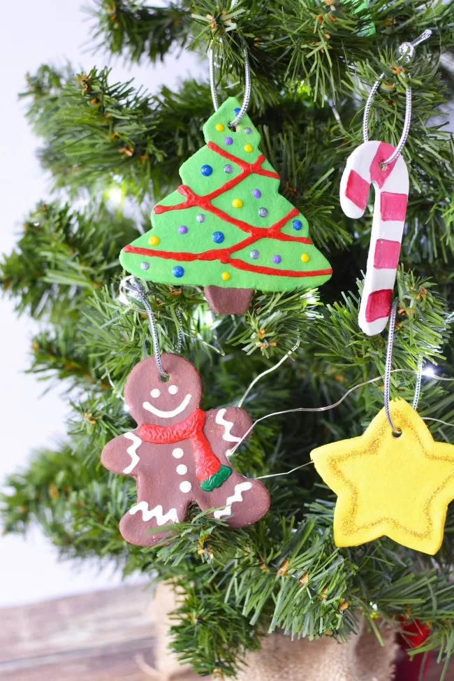 Salt Dough Ornaments on Christmas Tree