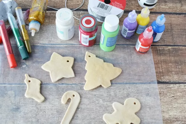 Getting ready to paint salt dough ornaments