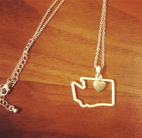 custom state pendant necklace washington
