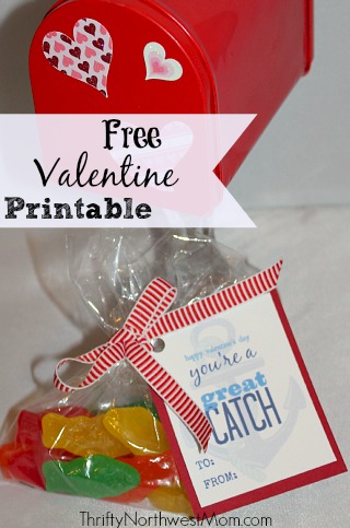 Free Valentine Card Printable You're a Great Catch