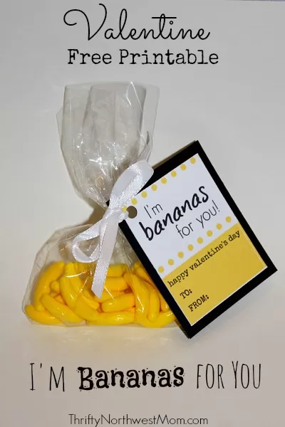 I'm Bananas for You Free Valentines Card