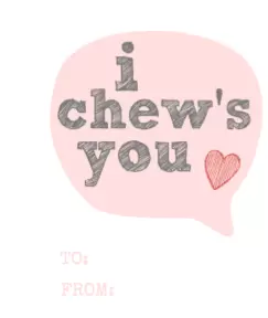 I Chew's You Valentines Day printable