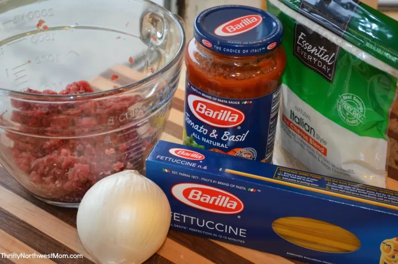 Fettucine pasta & meatballs Ingredients