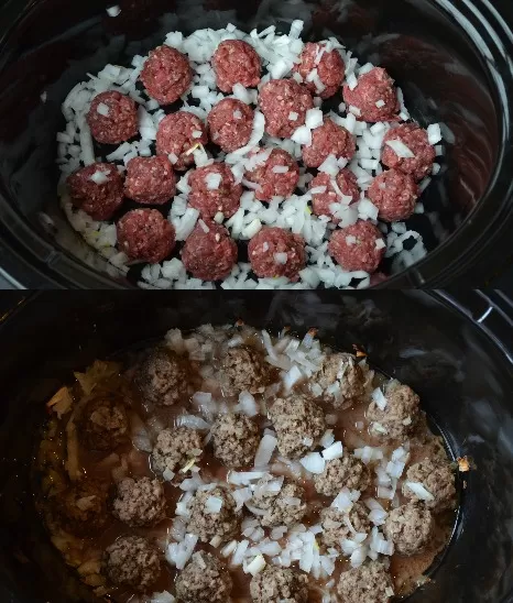 Fettucine Pasta & Meatballs in Crockpot