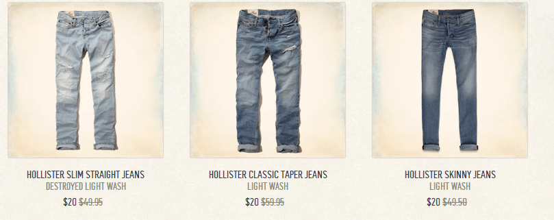 hollister mens jeans clearance