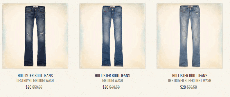 is hollister having a sale on jeans