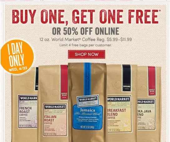 Cost Plus World Market Coffee Sale