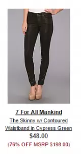 7 for all mankind skinny jeans